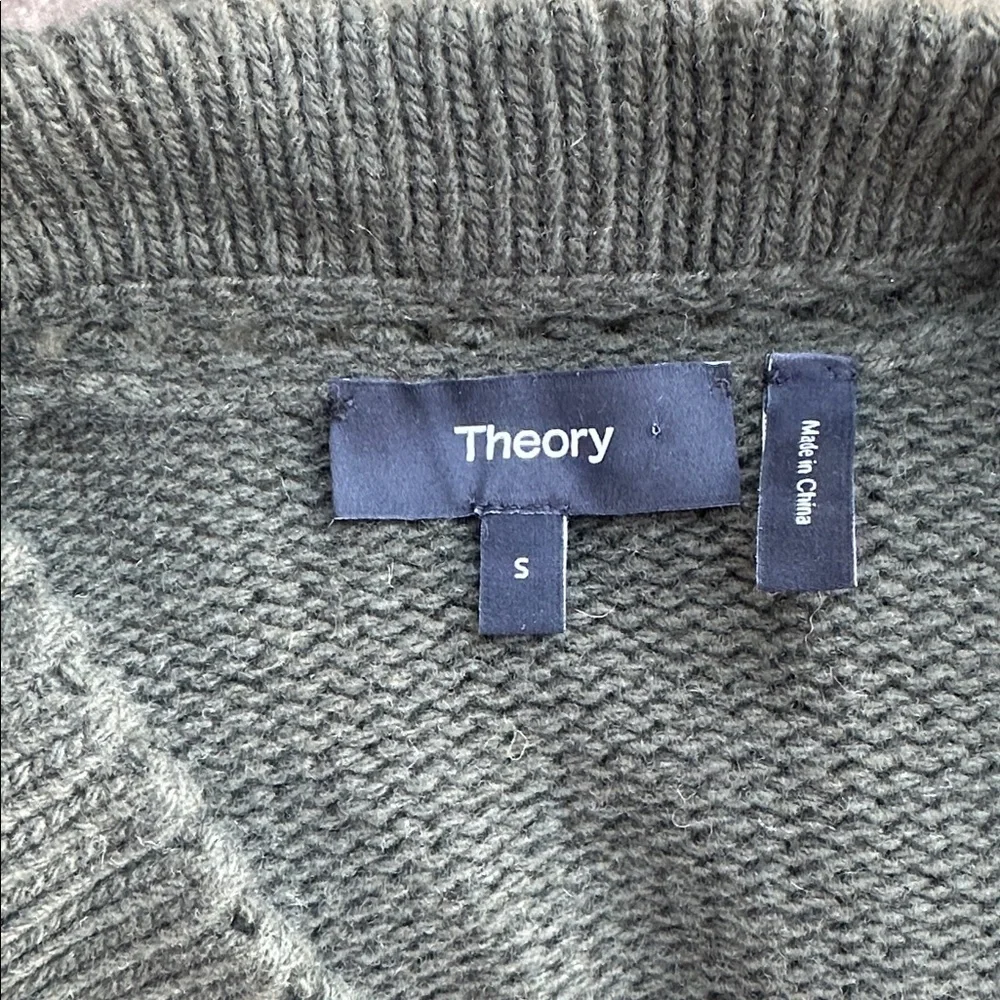 Theory Karenia Felted Wool And Cashmere Cardigan in Olive Green Size Small